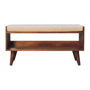 Boucle Nordic Storage Bench | Chestnut Hidden Storage