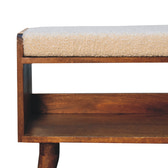 Boucle Nordic Storage Bench | Chestnut Hidden Storage