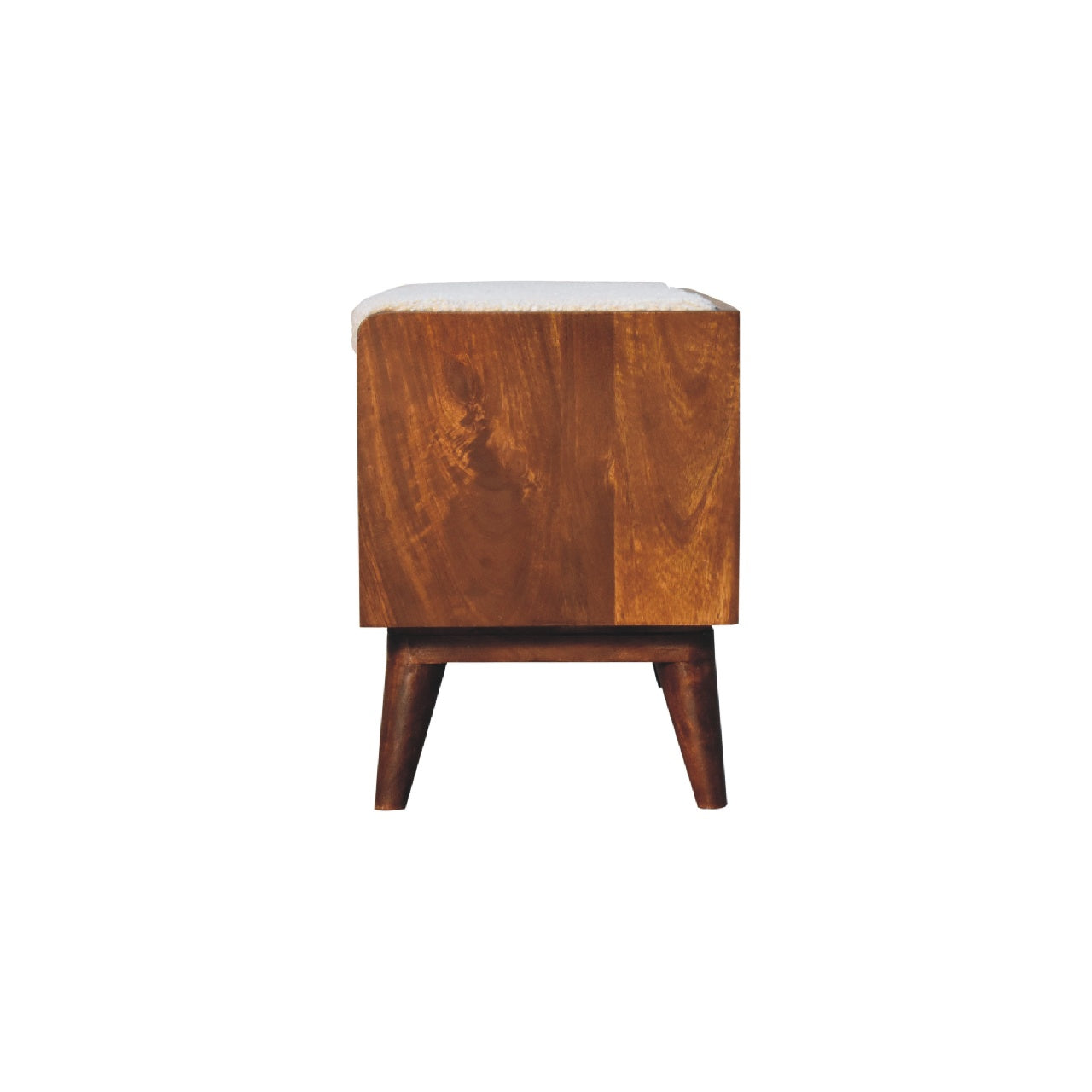 Boucle Nordic Storage Bench | Chestnut Hidden Storage