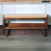 Boucle Nordic Storage Bench | Chestnut Hidden Storage