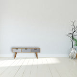 Grey Painted 3 Drawer Media Unit