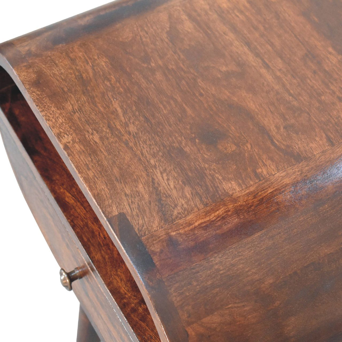 Walnut Circular Bedside with Open Slot
