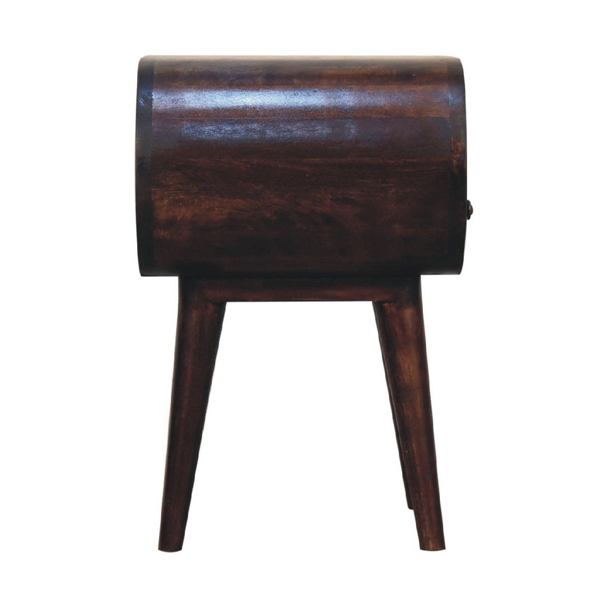 Walnut Circular Bedside with Open Slot