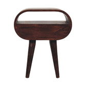 Walnut Circular Bedside with Open Slot