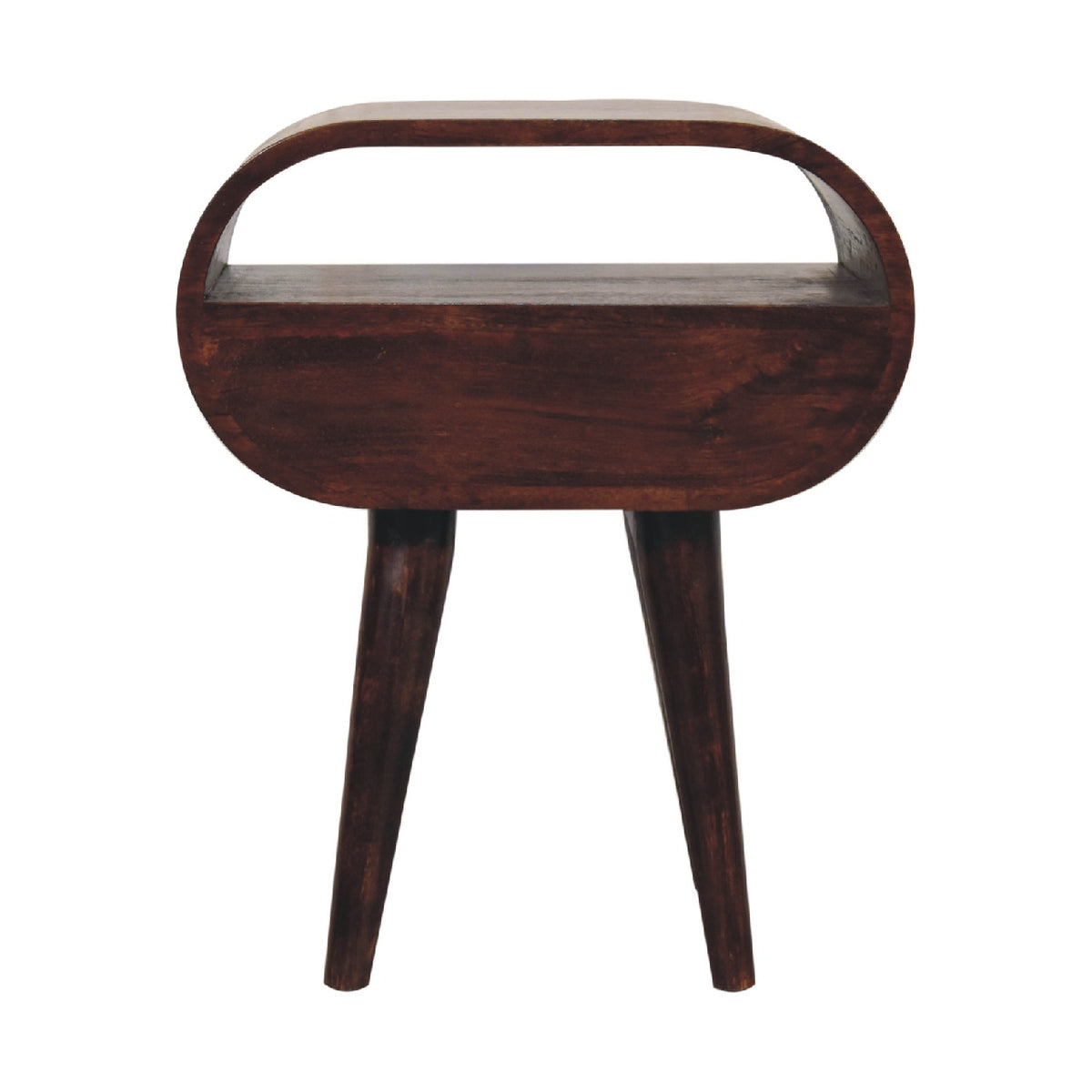 Walnut Circular Bedside with Open Slot
