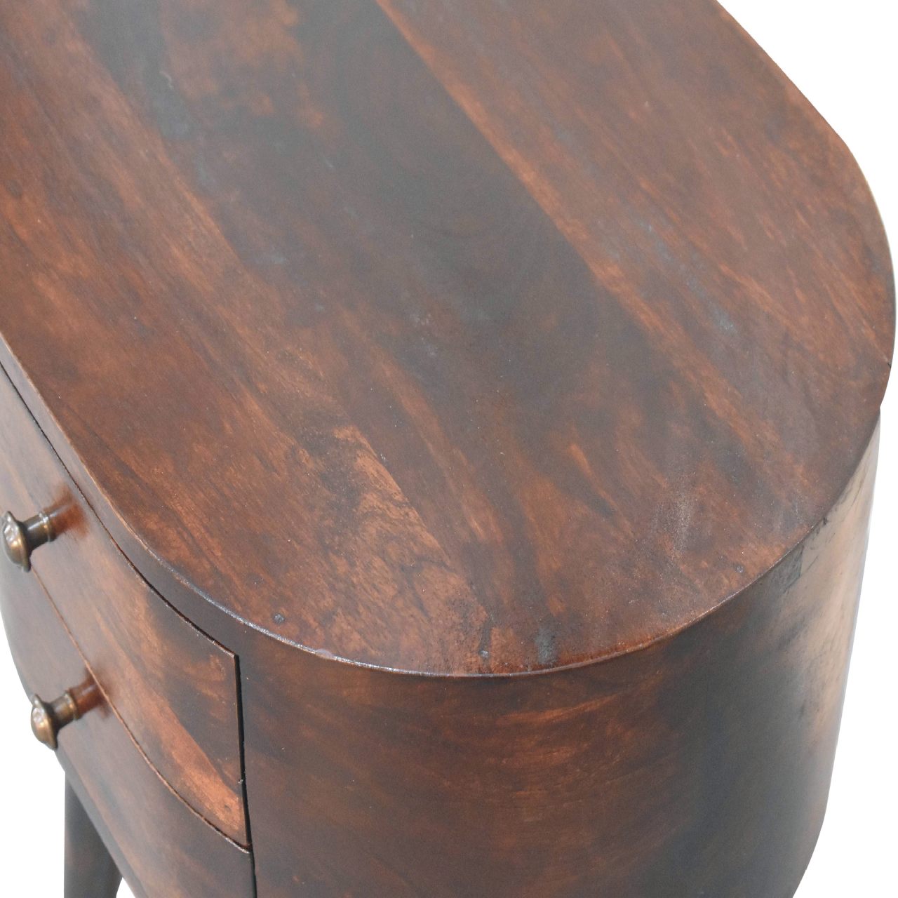 Walnut Rounded Bedside Table