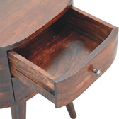 Walnut Rounded Bedside Table