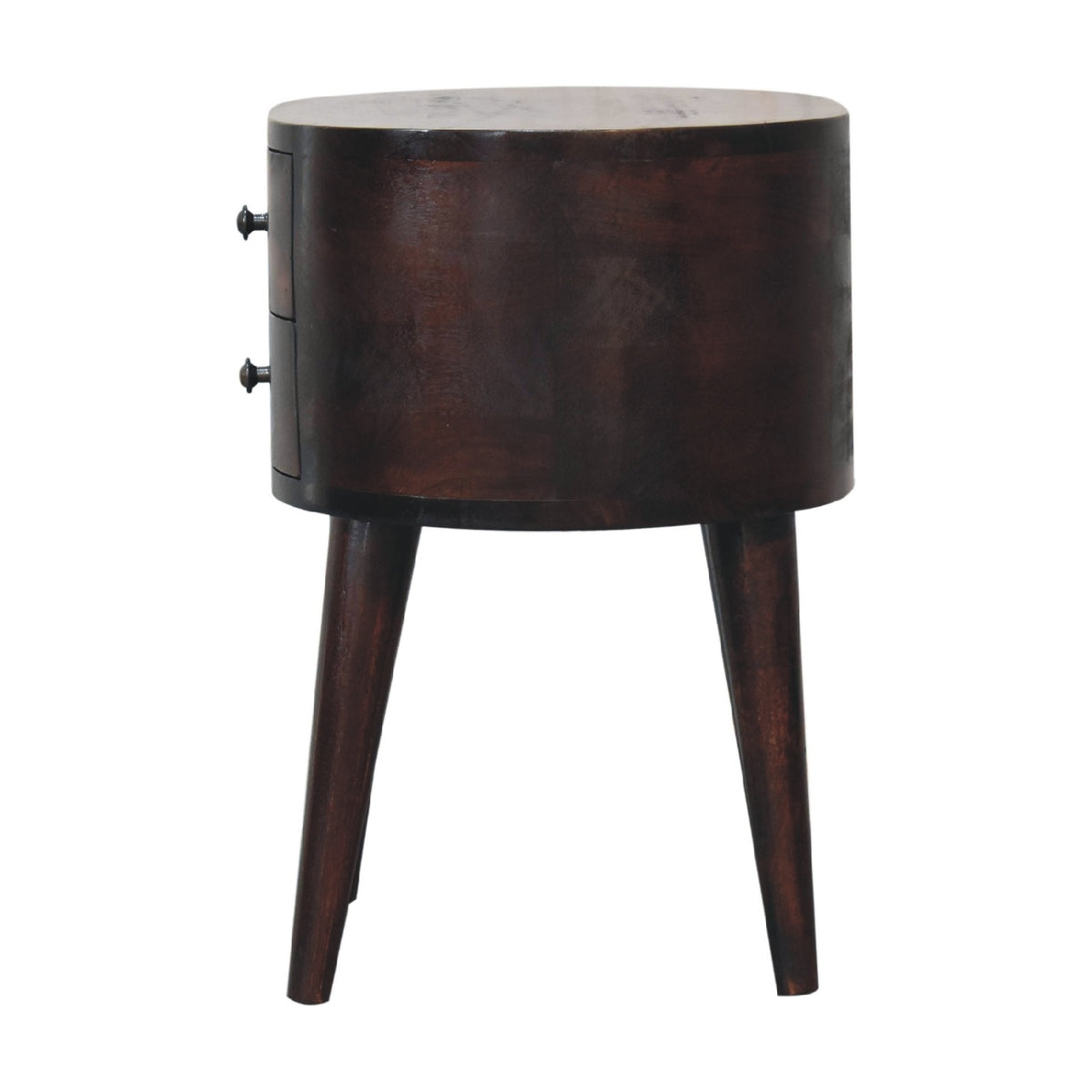 Walnut Rounded Bedside Table
