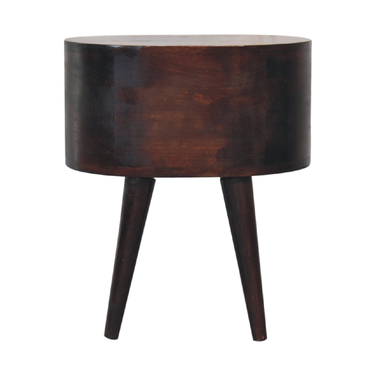 Walnut Rounded Bedside Table