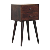 Mini 2 Drawer Walnut Bedside