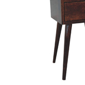 Mini 2 Drawer Walnut Bedside