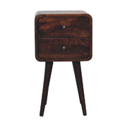 Mini Walnut Curved Bedside