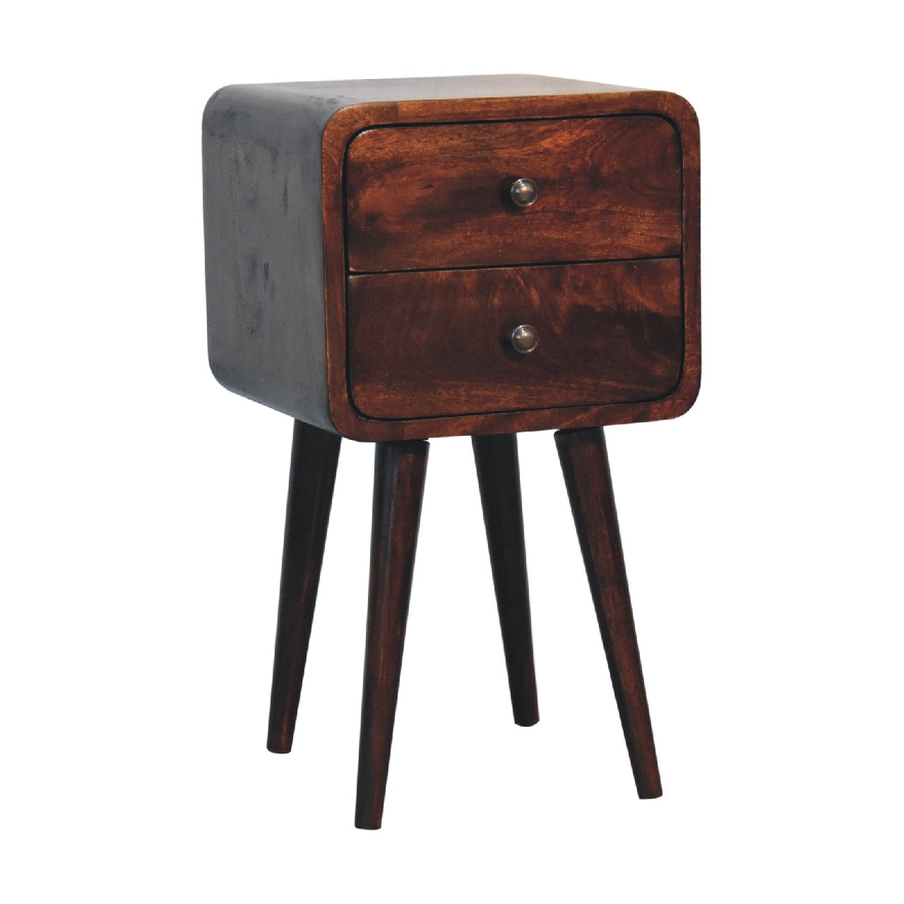 Mini Walnut Curved Bedside