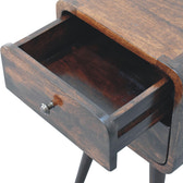 Mini Walnut Curved Bedside