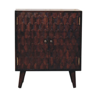 Mini Pineapple Carved Walnut Cabinet