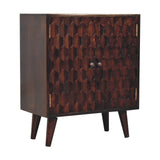 Mini Pineapple Carved Walnut Cabinet