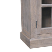 Stone Finish Cabinet with Glazed Doors Chest of Drawers