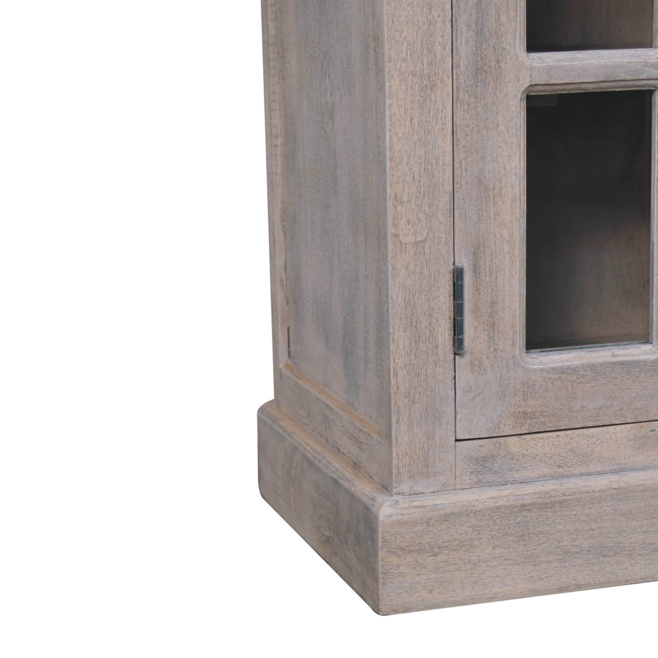Stone Finish Cabinet with Glazed Doors Chest of Drawers