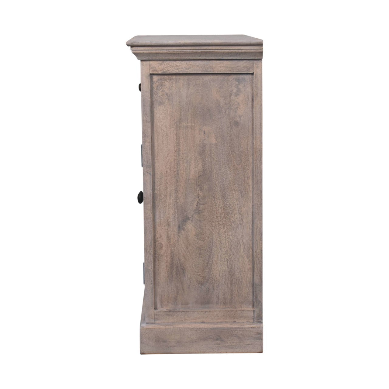 Stone Finish Cabinet with Glazed Doors Chest of Drawers