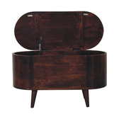 Walnut Rounded Lid-up Blanket Box