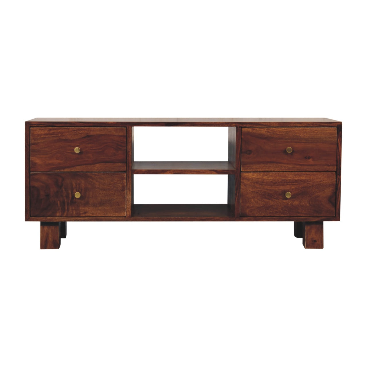 Tula TV Media Unit | Chestnut Solid Mango Wood