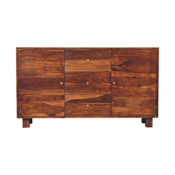 Tula Sideboard Chest of Drawers | Chestnut Solid Mango Wood