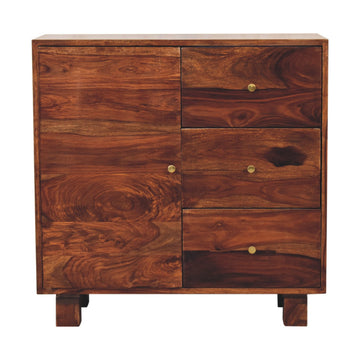 Tula Mini Sideboard Chest of Drawers | Chestnut Solid Mango Wood