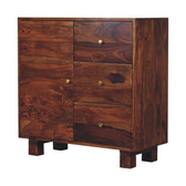 Tula Mini Sideboard Chest of Drawers | Chestnut Solid Mango Wood