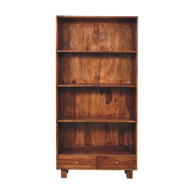 Tula Bookcase Chest of Drawers | Chestnut Solid Mango Wood