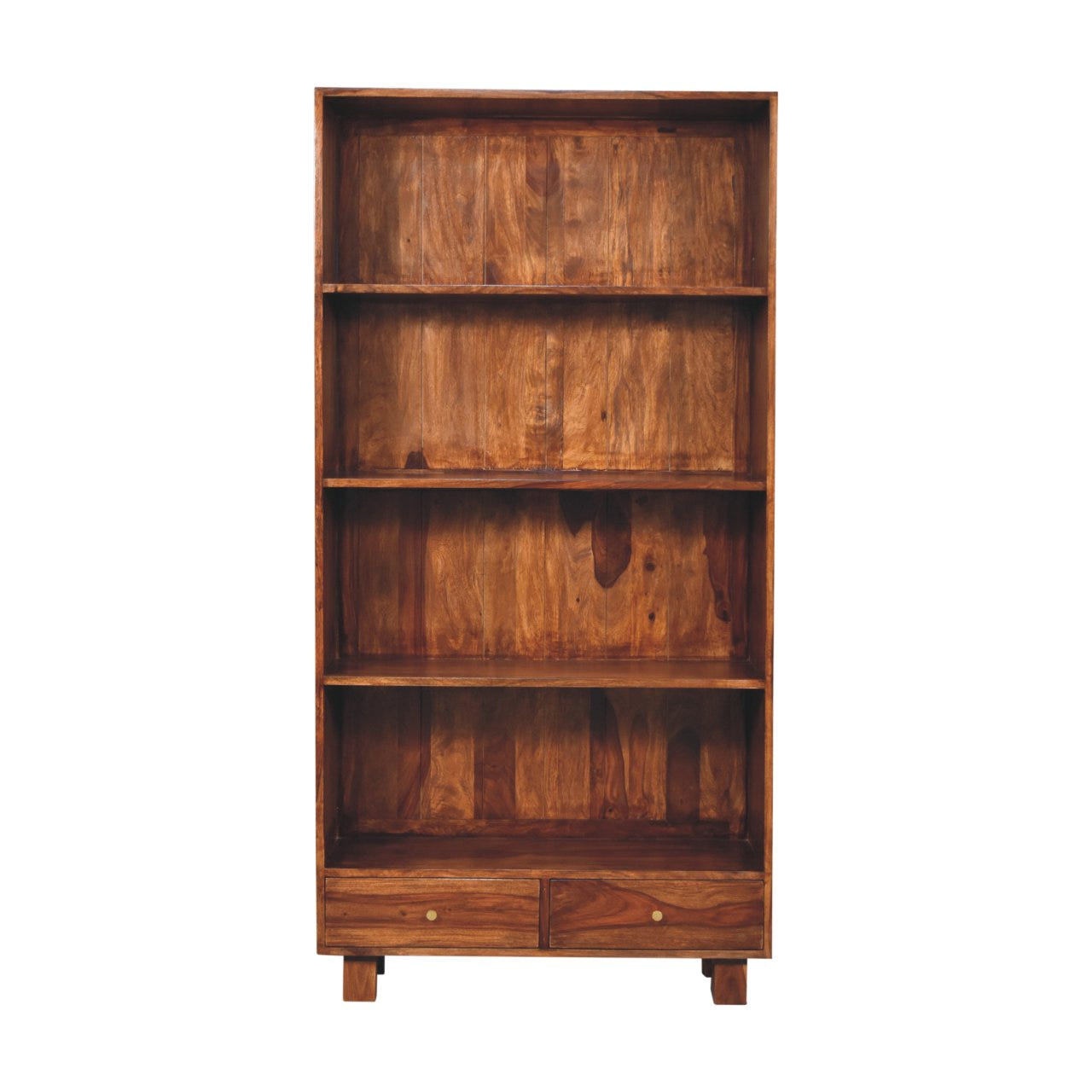 Tula Bookcase Chest of Drawers | Chestnut Solid Mango Wood