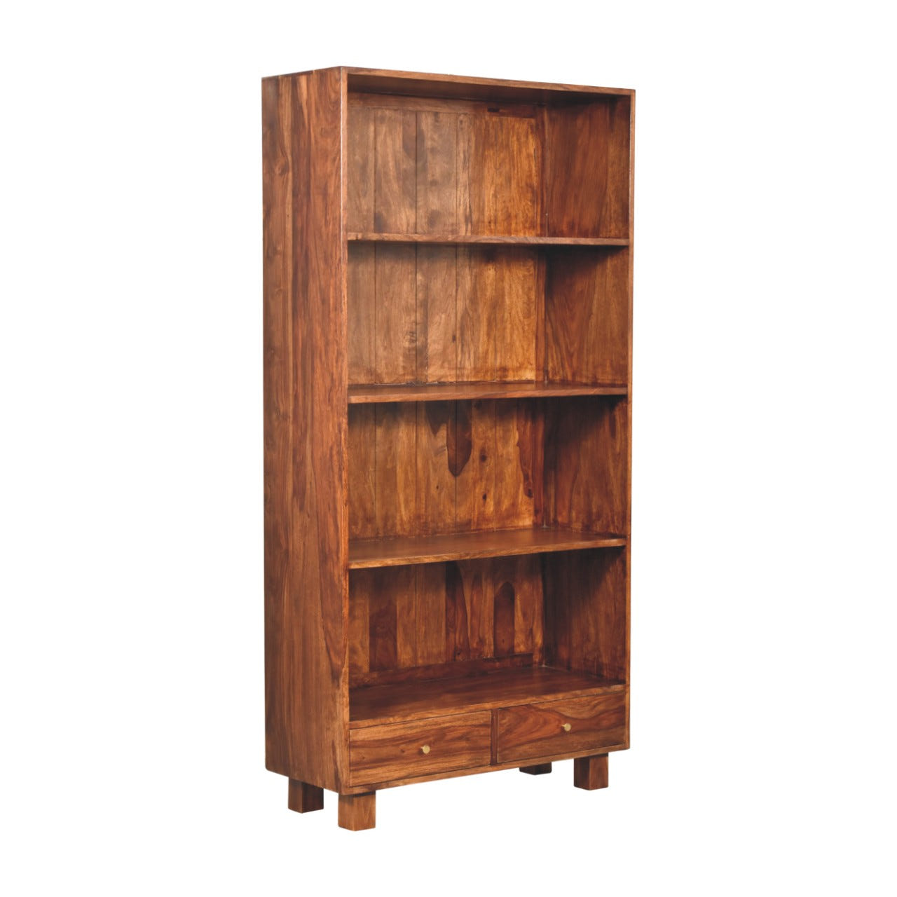 Tula Bookcase Chest of Drawers | Chestnut Solid Mango Wood