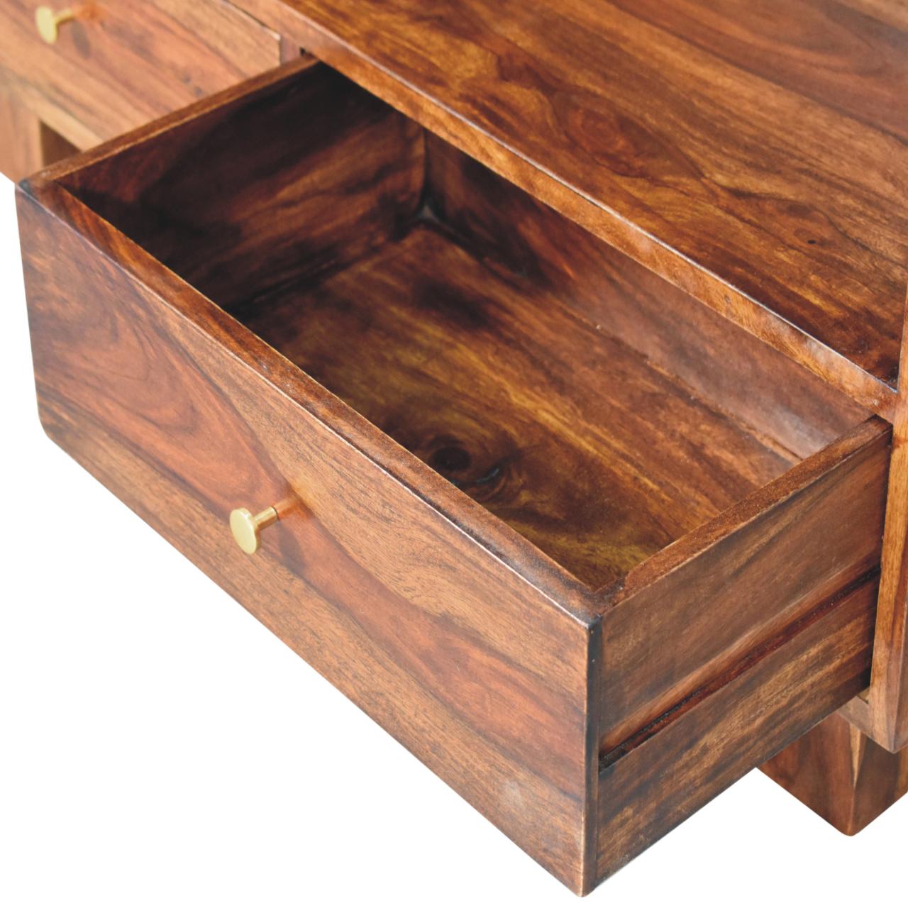 Tula Bookcase Chest of Drawers | Chestnut Solid Mango Wood