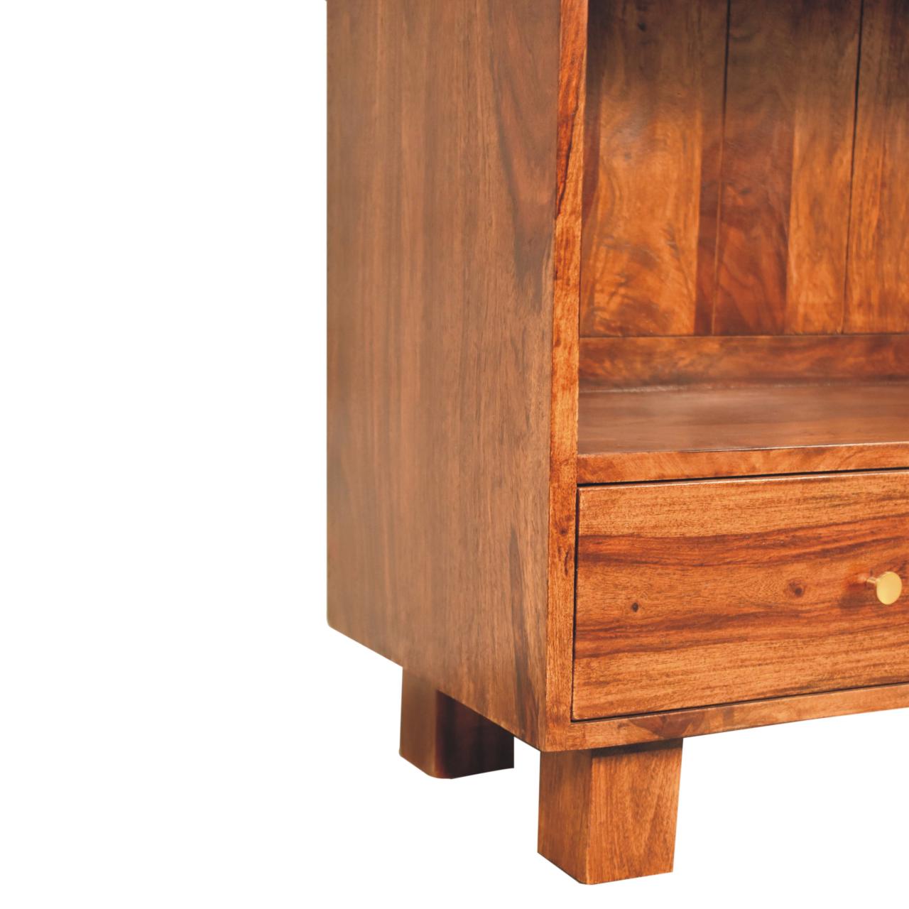 Tula Bookcase Chest of Drawers | Chestnut Solid Mango Wood