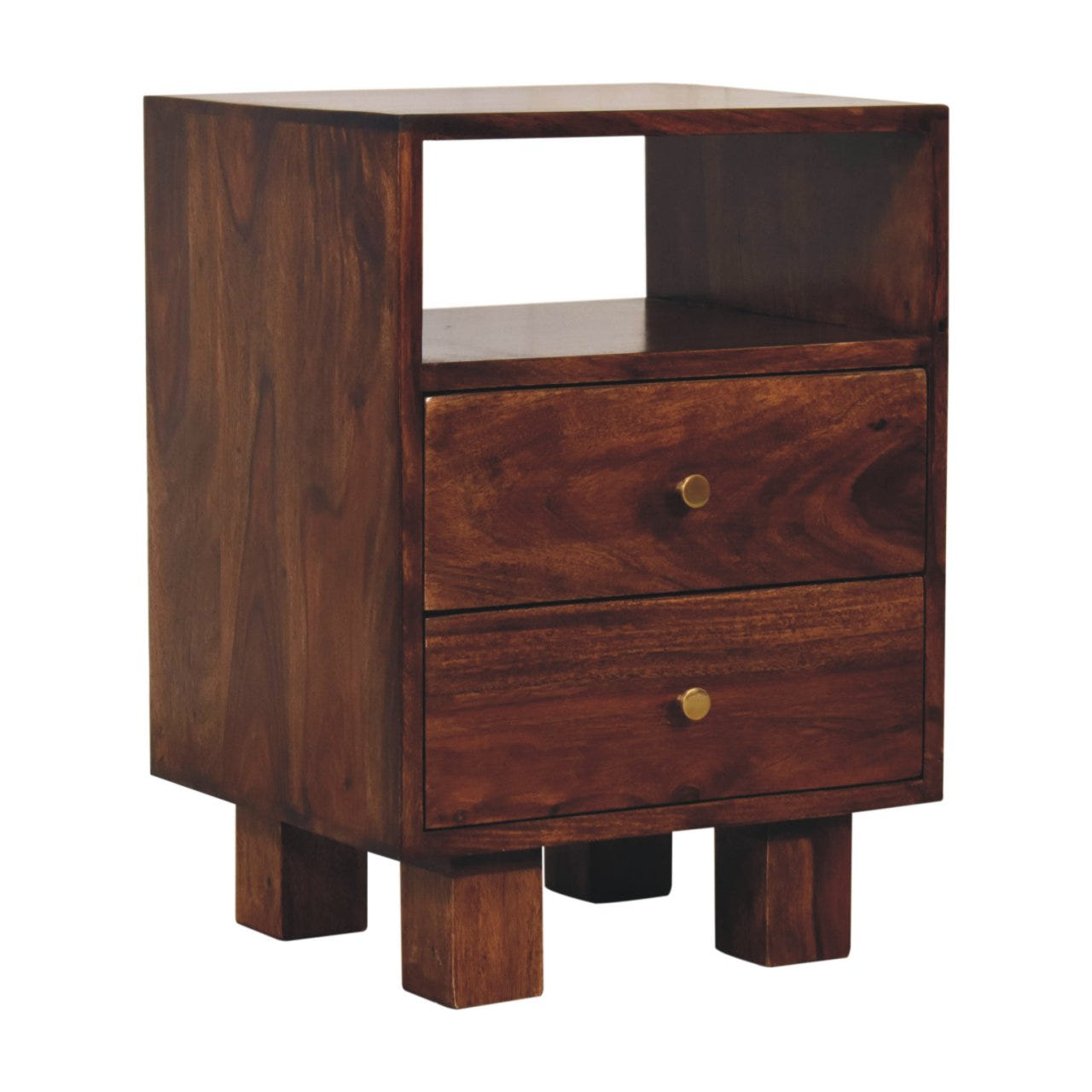 Tula Bedside Table | Chestnut Solid Mango Wood