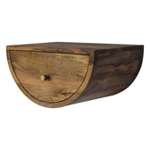 Crescent Floating Bedside Table | Oak-Ish Mango Wood Wall-Mounted