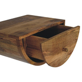 Crescent Floating Bedside Table | Oak-Ish Mango Wood Wall-Mounted