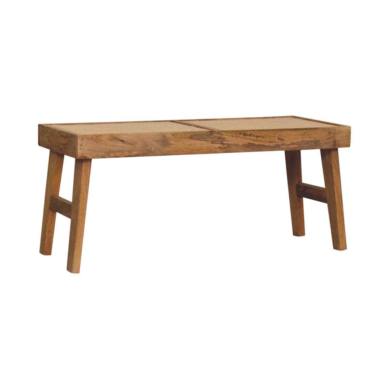 Open Rattan Bench | Oak-Ish