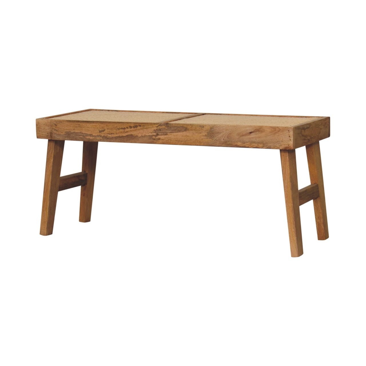 Open Rattan Bench | Oak-Ish