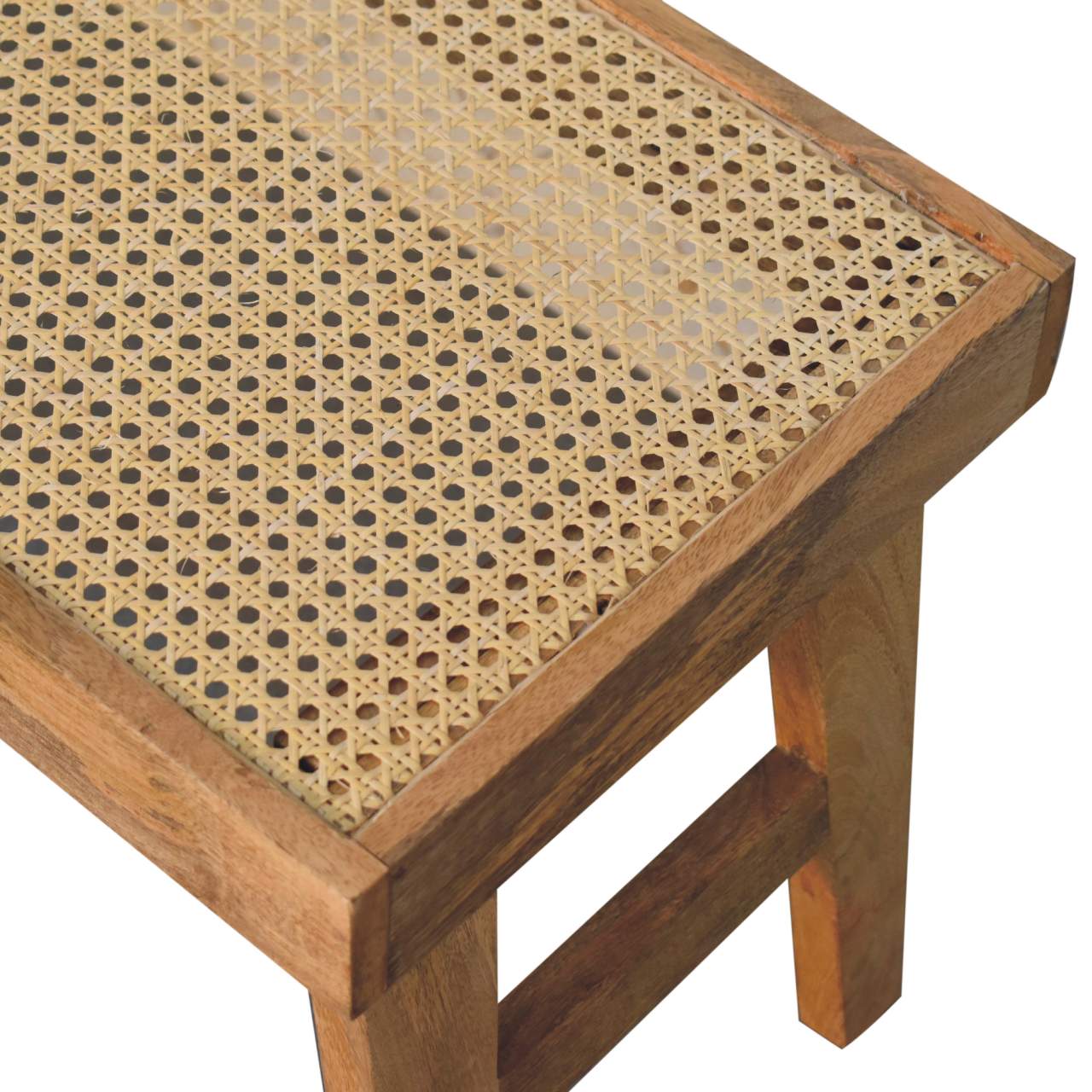 Open Rattan Bench | Oak-Ish