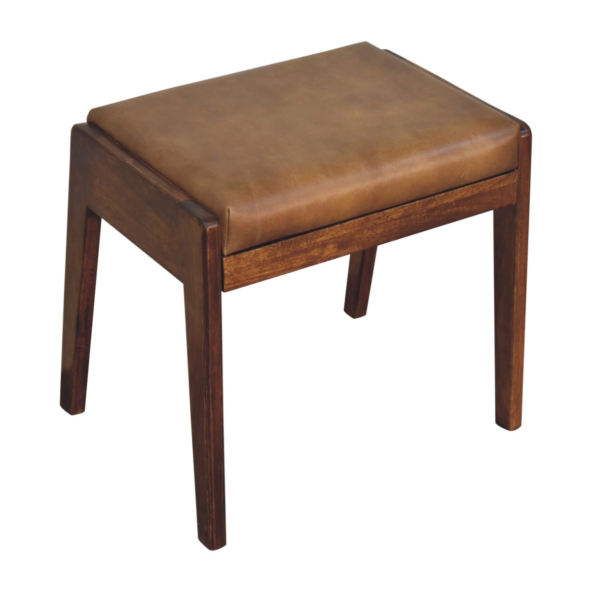 Buffalo Hallway Footstool | Chestnut Solid Mango Wood
