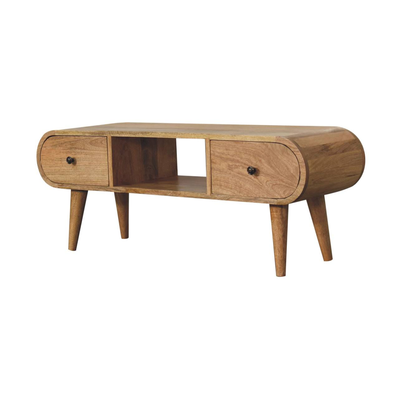 Oak-ish Circular TV Media Unit