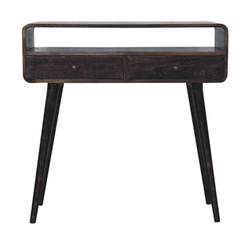Curved Ash Black Console Table