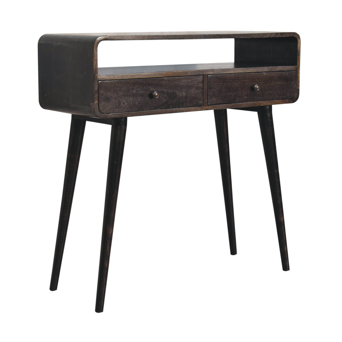 Curved Ash Black Console Table