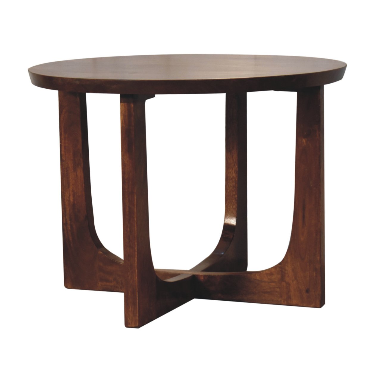 Lulu Side Table Accent Piece | Chestnut Solid Mango Wood