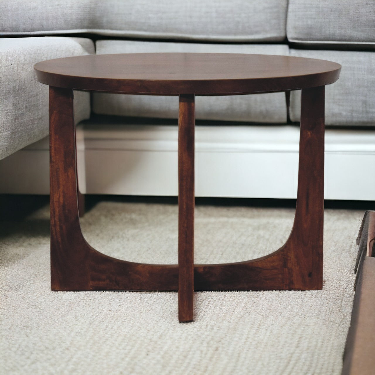 Lulu Side Table Accent Piece | Chestnut Solid Mango Wood