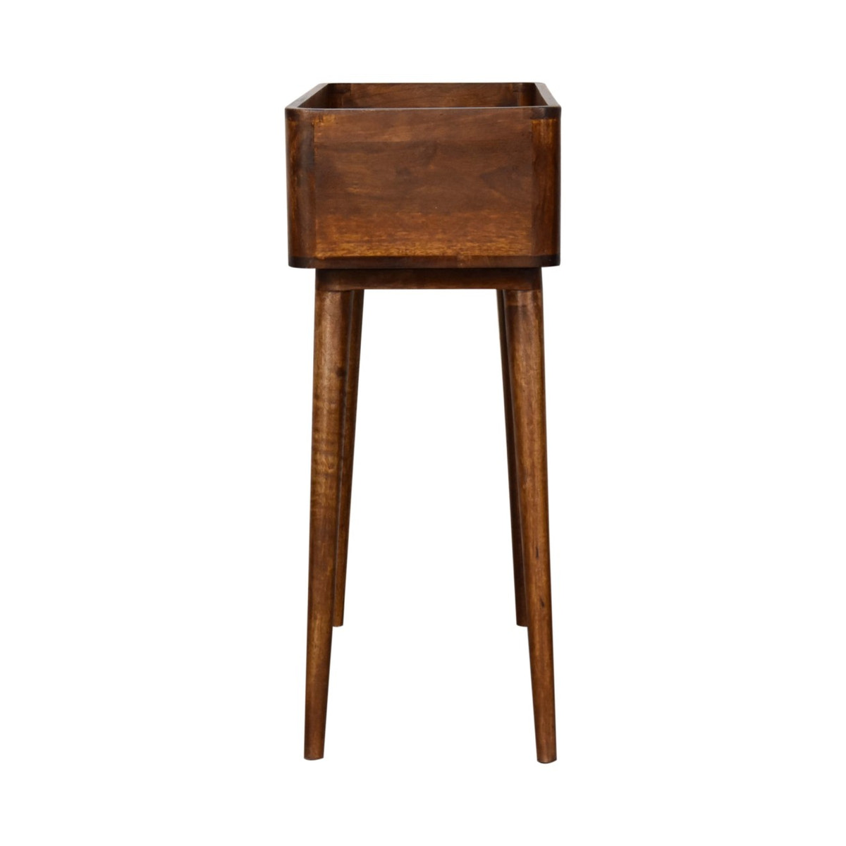 Open-top Chestnut Console Chest of Drawers