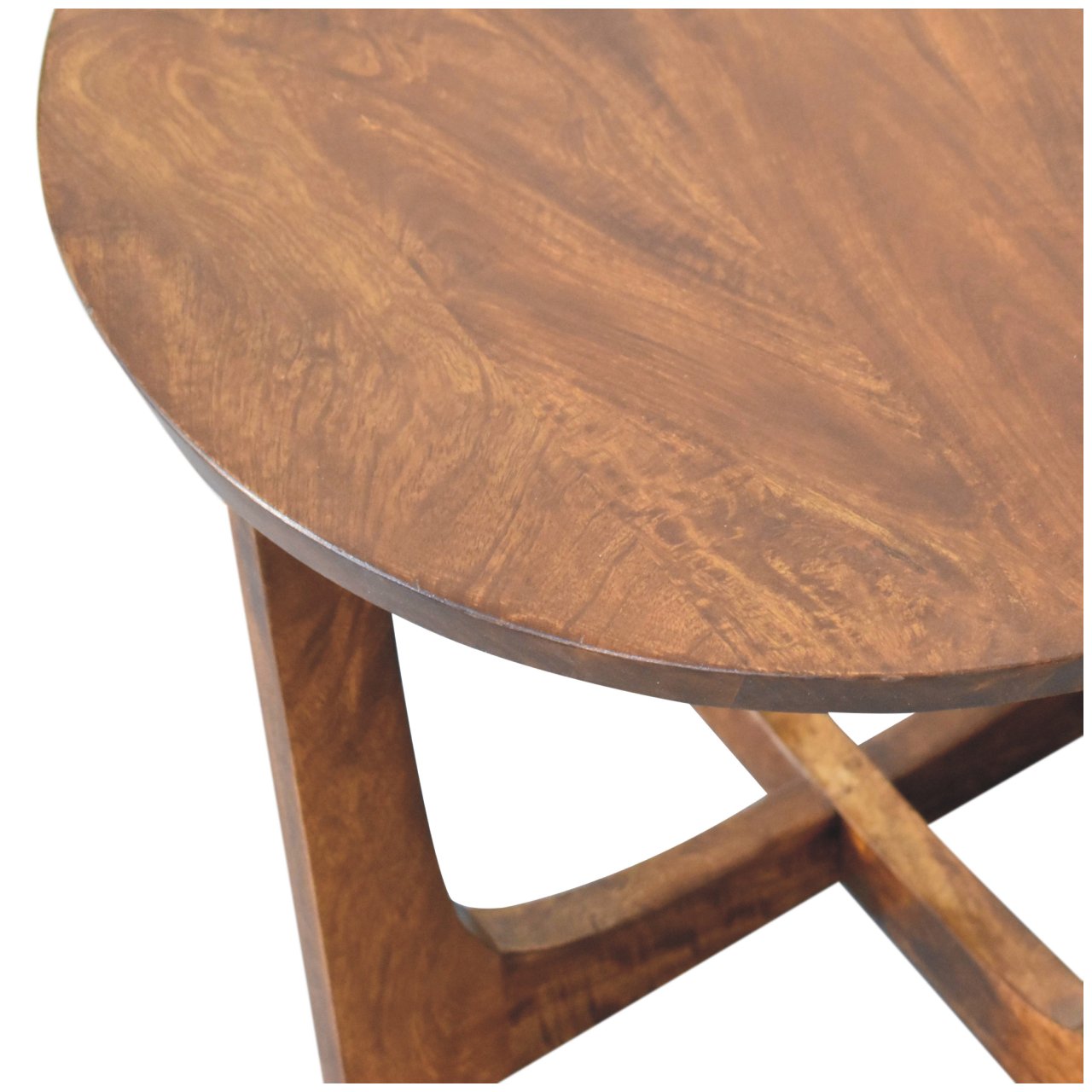 Lulu Side Table Accent Piece | Chestnut Solid Mango Wood