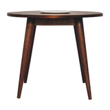 Chestnut Round Nordic End Table Chest of Drawers