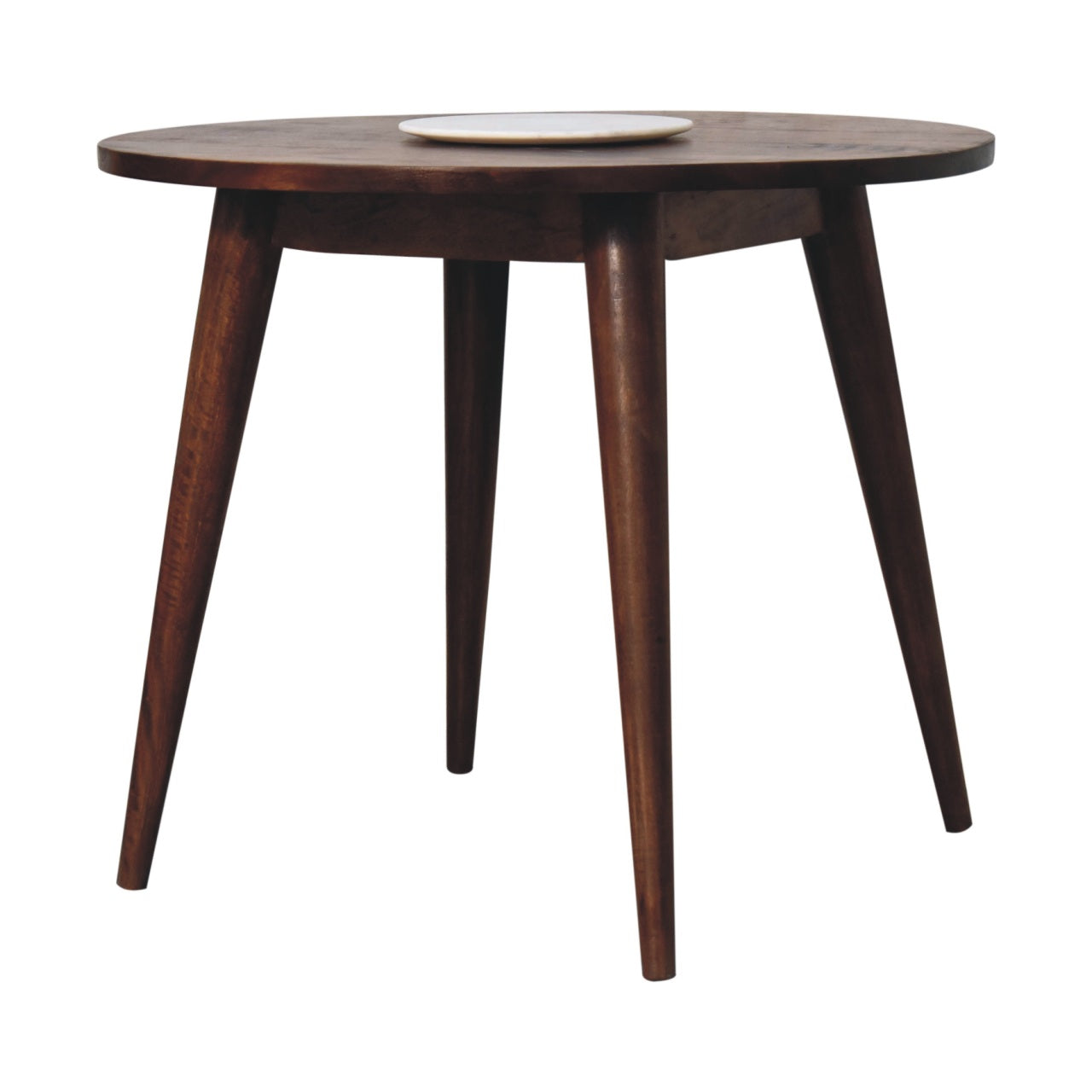 Chestnut Round Nordic End Table Chest of Drawers
