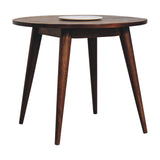 Chestnut Round Nordic End Table Chest of Drawers